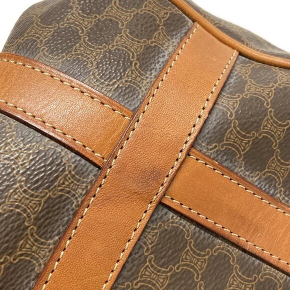 CELINE Macadam - Dark Brown Beige Brown PVC Leather Handbag 249-051725 - Picture 7 of 11